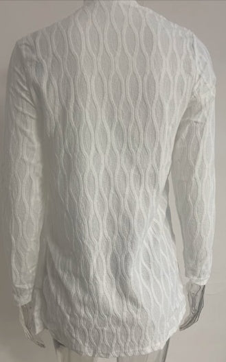 Hollow Solid Color Home Leisure Temperament Commuting Knitted Long-sleeved Cardigan Jacket Women's Clothing