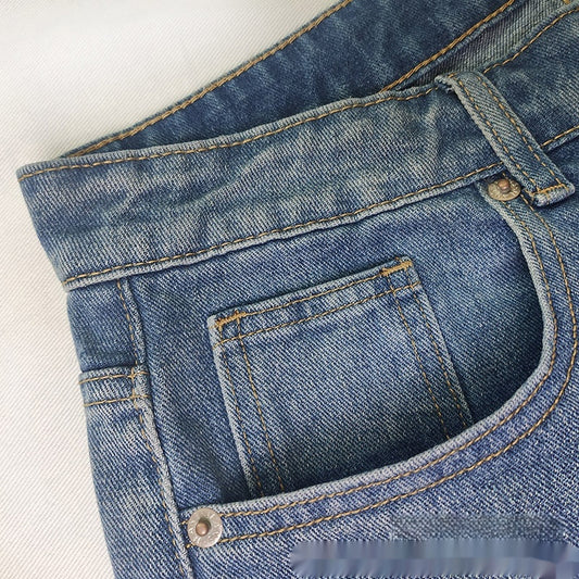 Loose Mid Waist Casual Straight Pants Cropped Pants