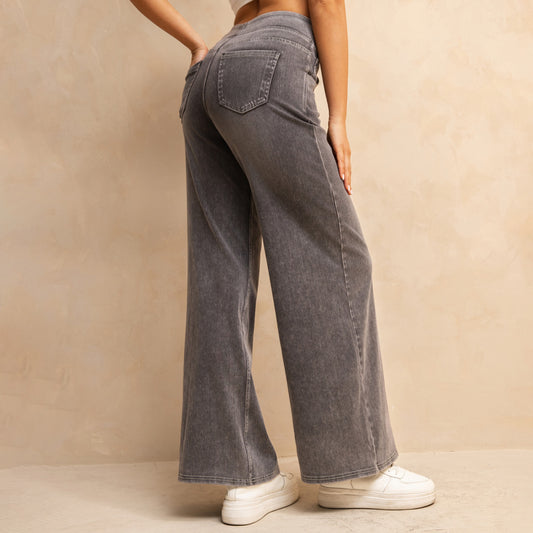 Women's High Waist Mid-light Gray Loose Jeans