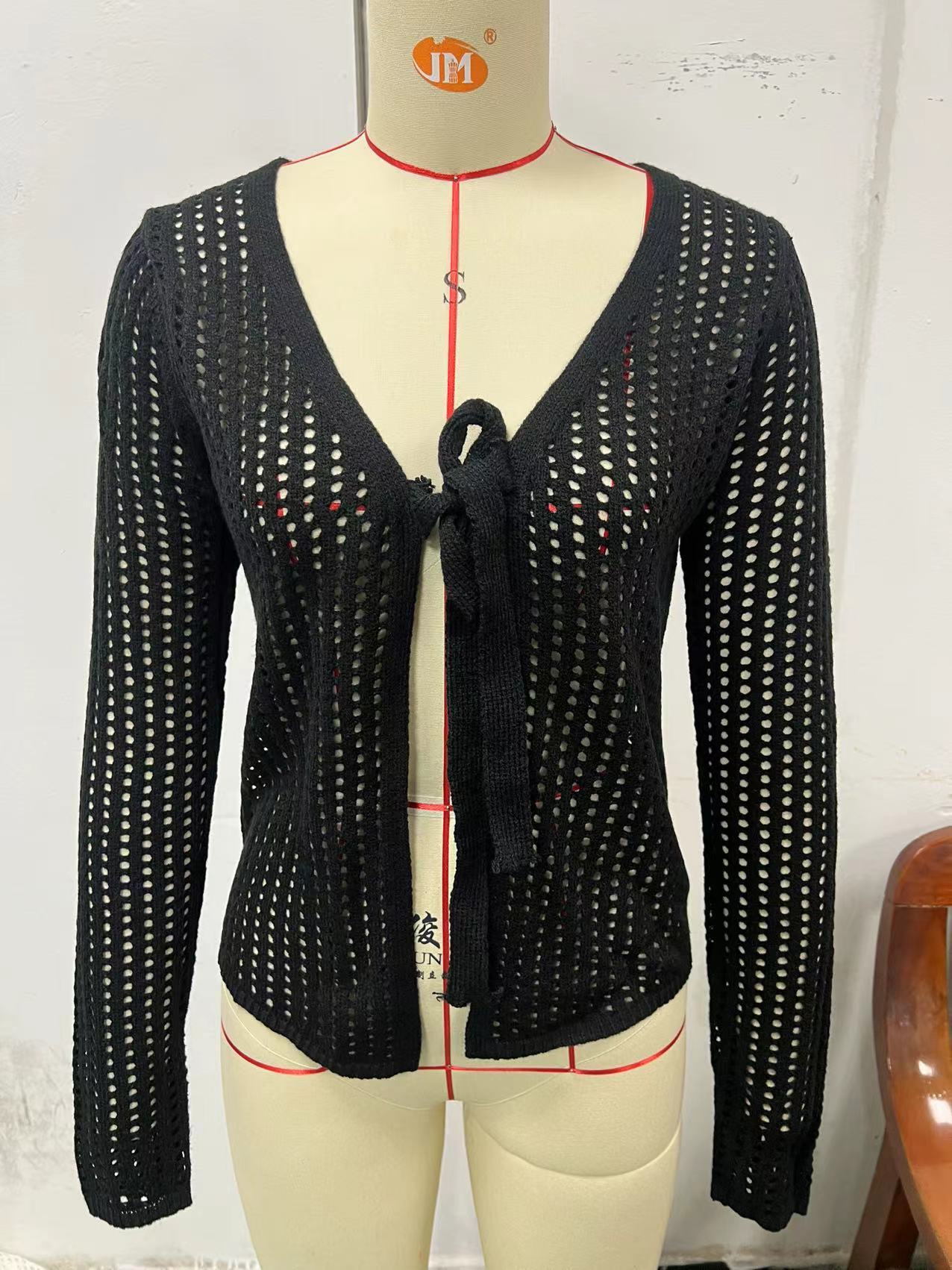 Sexy Knitted Hollow Beach Bikini Swimsuit Outwear Sun Protection Shirt