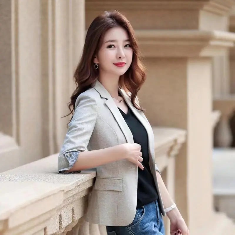 Three-quarter Sleeve Thin Business Wear Slim Fit Fashion Elegant Business Suit