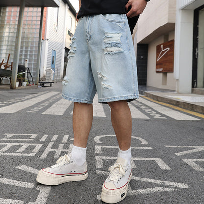 Ripped Denim Shorts Loose Casual Distressed