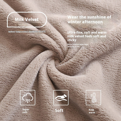 Winter Fleece Lining Plus Size Milk Fiber Homewear Mid-length Men's Pajamas
