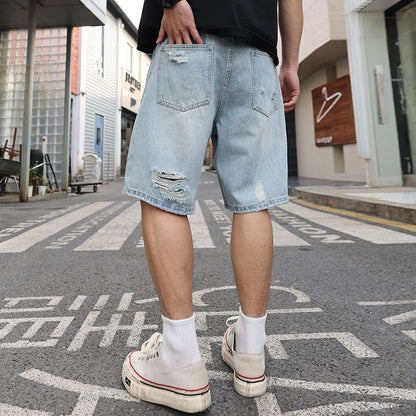 Ripped Denim Shorts Loose Casual Distressed